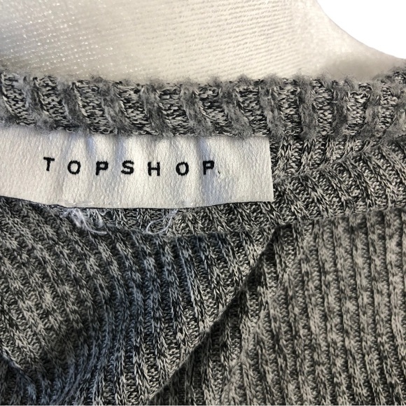 Topshop Front Wrap Sweater Women 14 Gray Heather Double Wrap Ties Long Sleeve - Picture 8 of 10